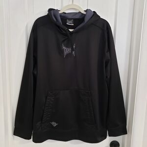 Tapout Mens Pullover Hoodie Sweatshirt XL Embroidered Logo Fleece Lined Black
